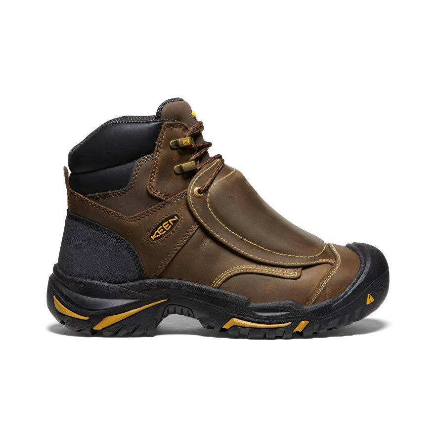 Keen Men's Mt Vernon 6" MET Waterproof Boot (Steel Toe) | Cascade Brown