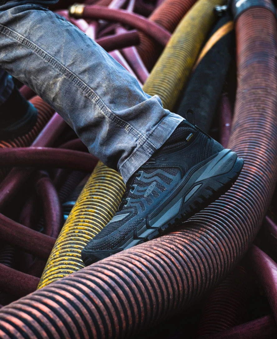 Keen Men's Kansas City Waterproof Mid (Carbon-Fiber Toe) | Black/Gun Metal - Image 6