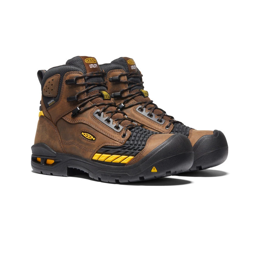 Keen Men's Troy 6" Waterproof Boot (Carbon-Fiber Toe) | Dark Earth/Black - Image 2
