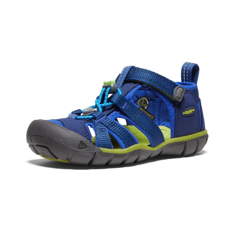 Keen Little Kids' Seacamp II CNX | Blue Depths/Chartreuse - Image 3