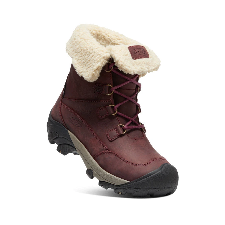 Keen Women's Betty Waterproof Short Boot | Burgundy/Brindle - Image 3