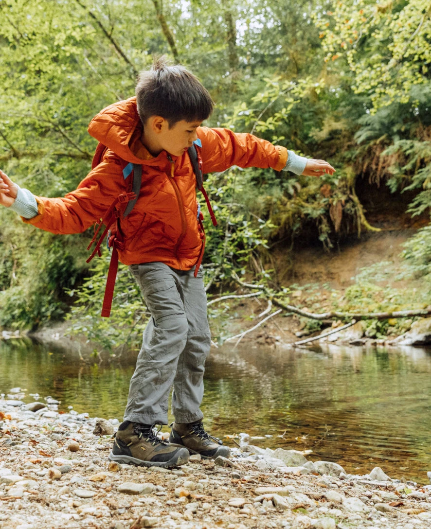 Keen Big Kids' Ridge Flex Waterproof Boot | Dark Olive/Dusky Citron - Image 6