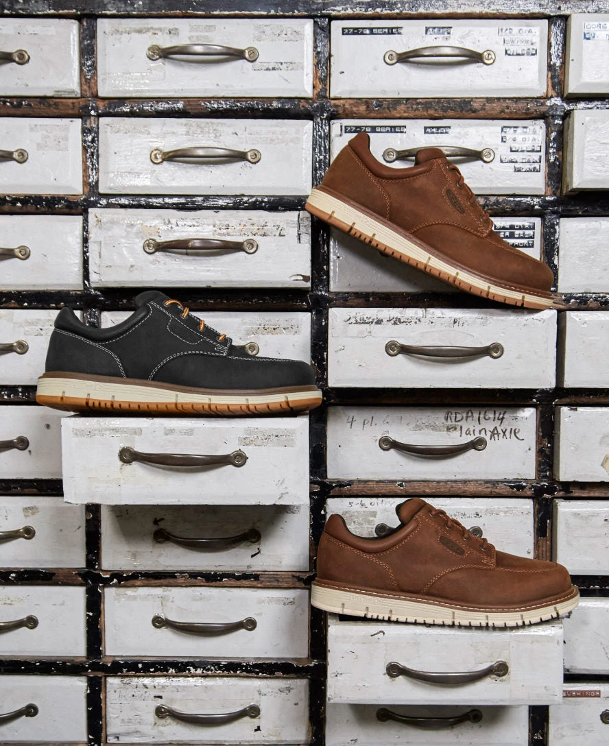 Keen Men's San Jose Oxford (Aluminum Toe) | Gingerbread/Off White - Image 6