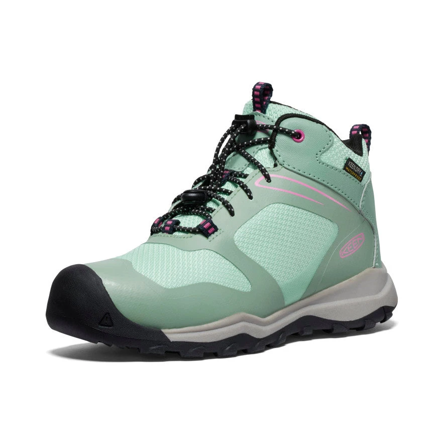 Keen Big Kids' Wanduro Waterproof Boot | Granite Green/Ibis Rose - Image 3