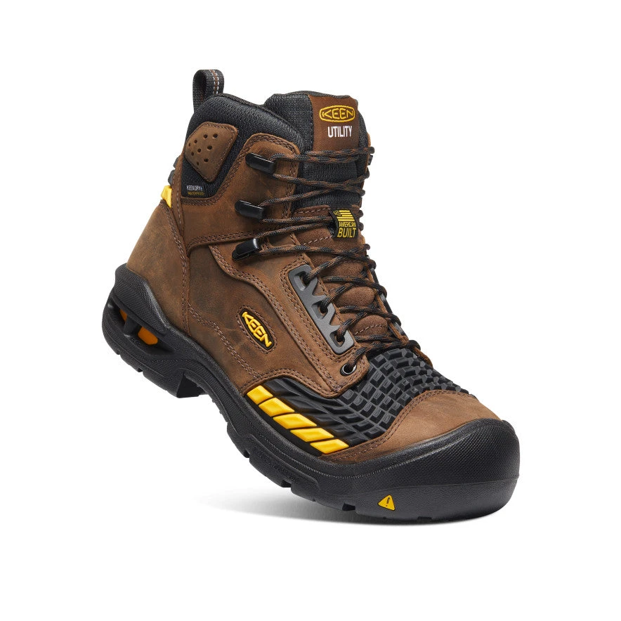 Keen Men's Troy 6" Waterproof Boot (Carbon-Fiber Toe) | Dark Earth/Black - Image 3